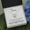 Love Knot Necklace For Daughter | 14k White Gold Over Stainless Steel Pendant | Premium Cubic Zirconia Jewelry | Meaningful B