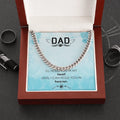 Memorial Dad Necklace | Cuban Link Chain Gift for Loss | Stainless Steel Sentiment Jewelry | Sympathy Gift for Father Remembr