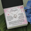 Love Knot Necklace for Daughter | Meaningful Keepsake with Heartfelt Message | 14k White Gold Over Stainless Steel | Birthday