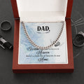 Memorial Cuban Link Chain Necklace | Dad In Heaven Sympathy Gift | Polished Stainless Steel | Meaningful Bereavement Keepsake